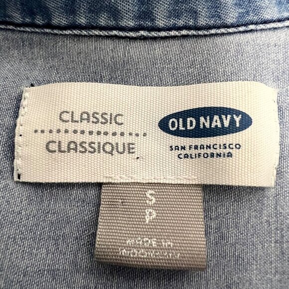 Old Navy Womens Button Down Long Sleeve Top Blue Size Small - Picture 8 of 9